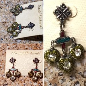 New, Vintage Donald Richards colorful earrings